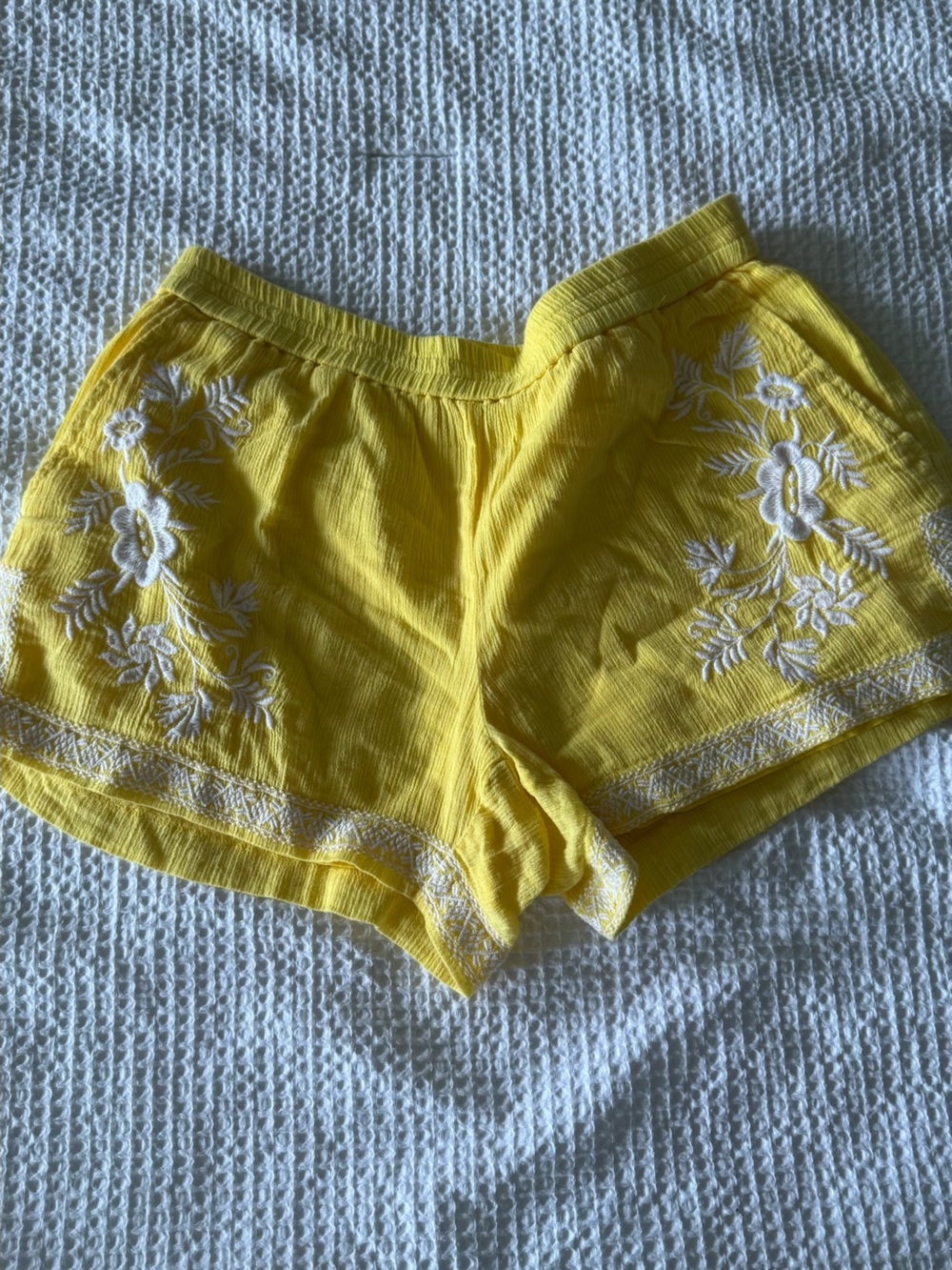 J Crew Yellow Embroidered Women's Shorts